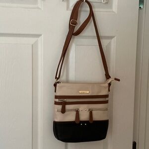 Stone & Co Cream, Brown, and Black Crossbody Bag